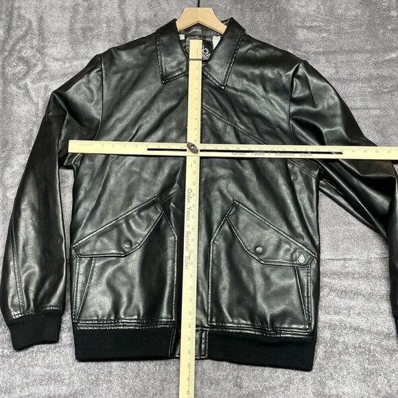 Volcom Faux Leather Riders Jacket Black Size XL Double Zipper - Picture 8 of 11